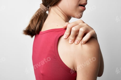 Preview: woman holding shoulder joint problems medicine treatment health care