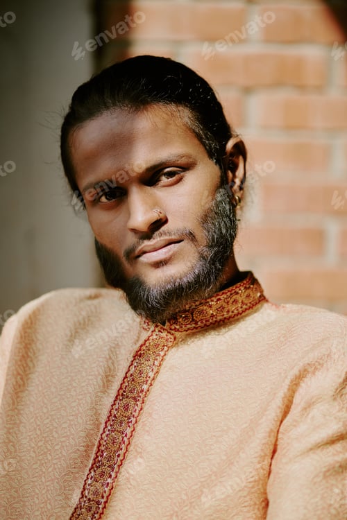 Preview: Handsome Indian Man Sitting for Portrait