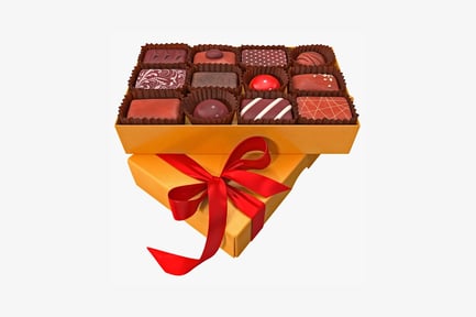 Preview: Heart-shaped box with assorted decorated truffles