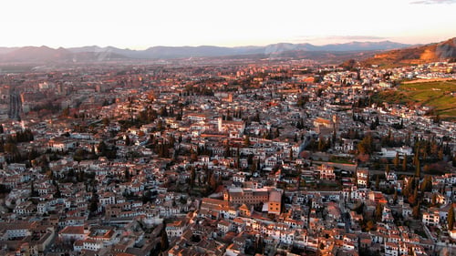Preview: Aerial view of the Albaicin neighborhood in Granada, Andalusia, Spain