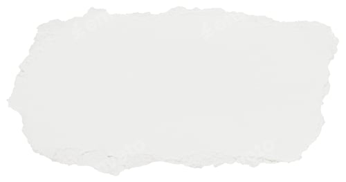 Preview: Cloud Dancer color of year 2026. Torn piece of textured lofty white paper isolated with copy space