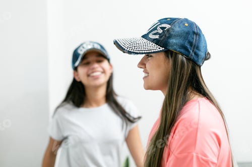 Preview: Woman wearing denim hat