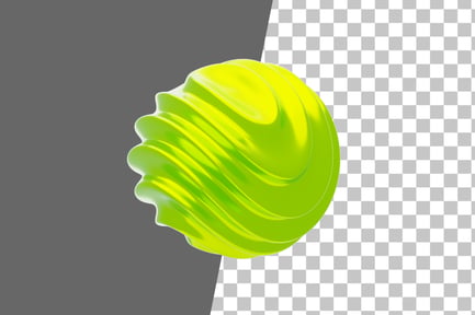 Preview: Yellow Abstract Metalic Wavy Twisted Shape 3D Icon