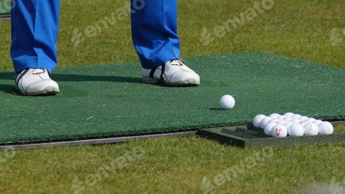 Preview: Golfer Hitting Golf Shot with Club on the Course. Hit the ball Golf
