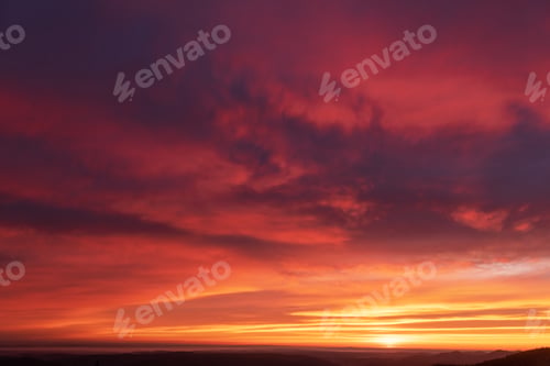 Preview: Fiery purple sunset sky