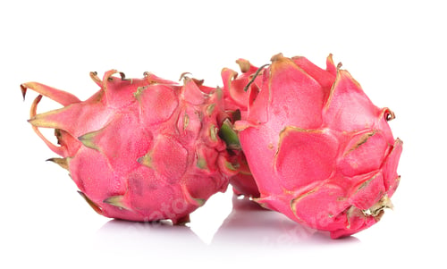 Exotic Pink Dragon Fruit on a White Surface