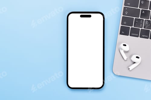 Preview: Blank screen smartphone on a desk