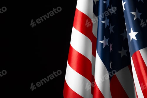 Preview: Vintage American flag on a chalkboard with space for text