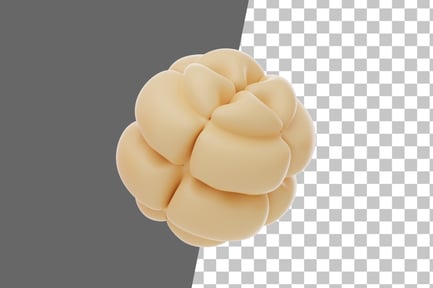Preview: Cream Soft Body Abtract Balloon Shape 3D Icon