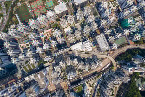 Preview: Tai Koo, Hong Kong 19 March 2019: Top view of Hong Kong city