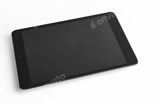 Preview: Tablet isolated on white. Electronic device. Digital workplace. Horizontal