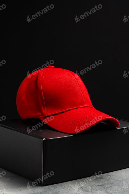 Preview: Baseball cap against black background studio shot