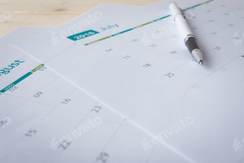 Preview: Closeup of numbers on calendar page