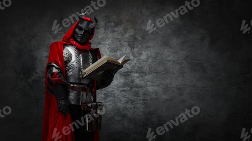 Preview: Leader of mystic cult with book and red robe