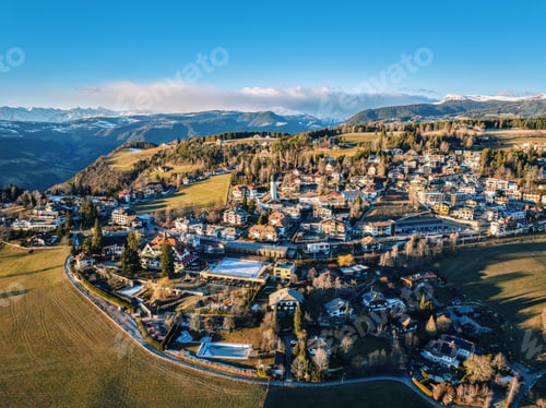 Preview: Aerial drone view of the Soprabolzano village in Italy