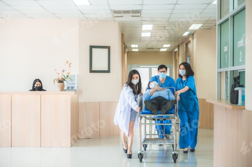 Preview: emergency patient, professional doctor working for help at hospital clinic health care