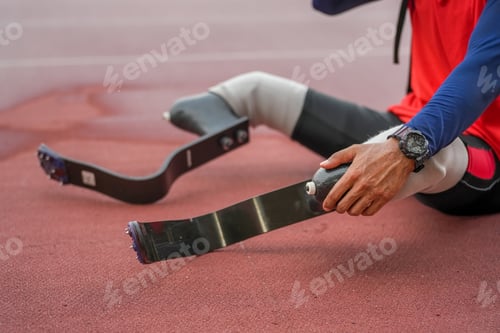 Preview: Athlete runner with prosthetic legs