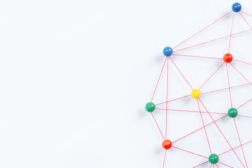 Preview: Network simulation on paper linked together by yarn