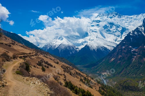 Preview: Beautiful Traveler Photo Woman Backpacker Mountains Landscape