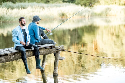 Preview: Two men fishing on the lake