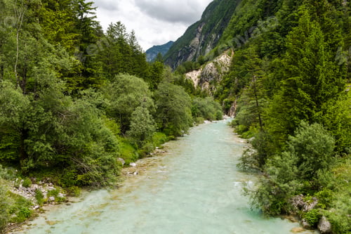 Preview: Emerald green clean water of Soca river in Slovenia