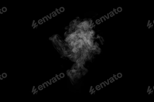 Preview: Swirling, wriggling smoke, steam on a black background for overlaying on your photos