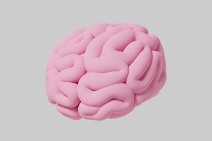 Abstract brain-like object with smooth, rounded shape