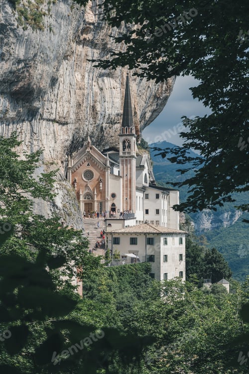 Preview: Church built on a rocky mountain in northern Italy