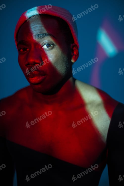 Preview: Black Ethnic man with light flare on body