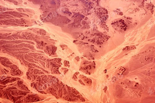 Preview: Res sand desert, aerial view from the airplane