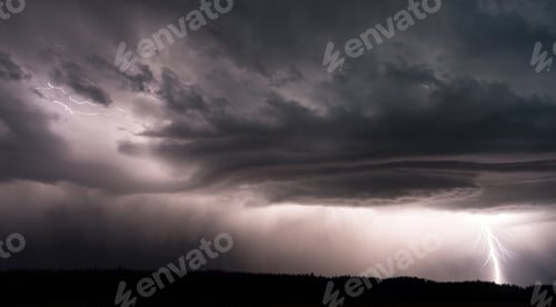 Preview: Canyon VillageThunderstorm Lightning Strikes Yellowstone National Park;