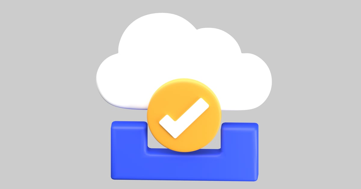 Cloud data approval icon 3D, Incl. approval & Cloud - Envato