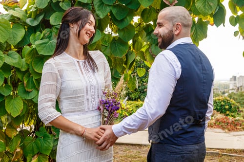 Preview: handsome couple girl and guy in the park