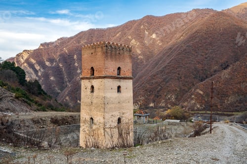 Preview: Sumug gala tower in the village of Ilisu, dates back to the 17th-18th century. Northern Azerbaijan