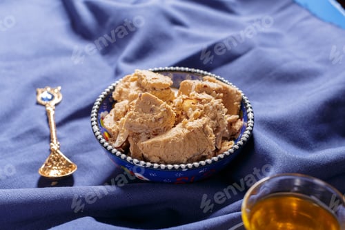 Preview: Tasty halva with tea on the table