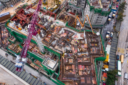 Preview: Diamond Hill, Hong Kong 11 April 2019: Top down view of Construction site