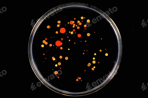 Preview: Bacterial colonies emerged on agar plate
