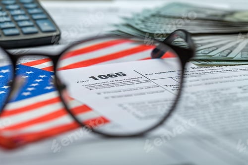 Preview: Income tax with instruction. Tax payment and filing concept
