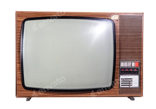 Preview: Retro old television isolated on white background.