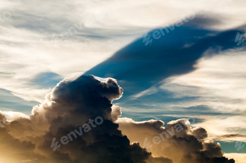 Preview: colorful dramatic sky with cloud at sunset.