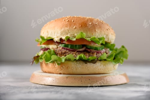 Preview: Vegetarian burger with bean patty