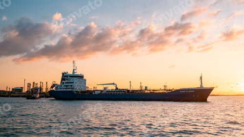 Preview: Rotterdam Netherlands, Oil harbour tank terminals and chemical carriers in the port of Rotterdam