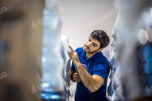 Preview: worker person working in warehouse, logistic transportation shipping industry