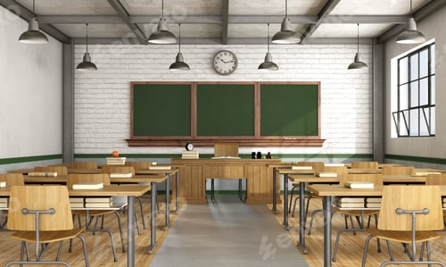 Aperçu: Vintage classroom without student