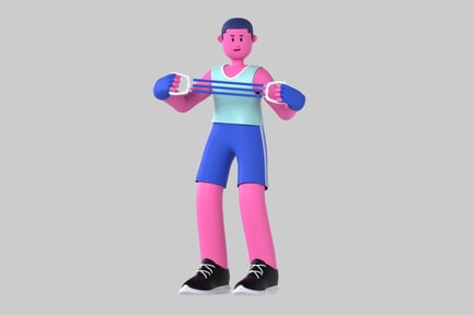Preview: Resistance band exercise cartoon figure