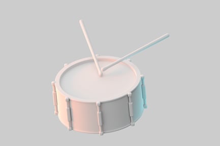 Preview: Simple white drum with sticks