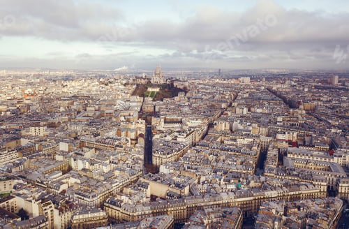 Preview: aerial view of sacre coeur in paris france