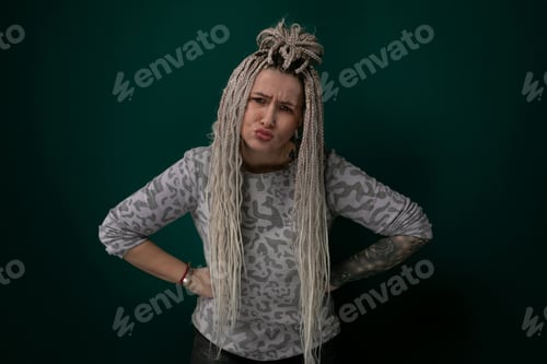 Preview: Woman With Long Hair Standing Hands on Hips