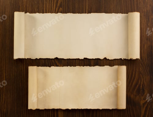 Preview: parchment scroll on wood