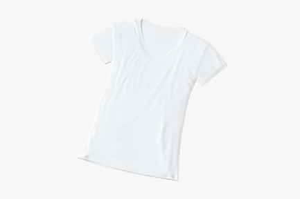 Preview: Woman's White V-Neck T-Shirt, Relaxed Fit